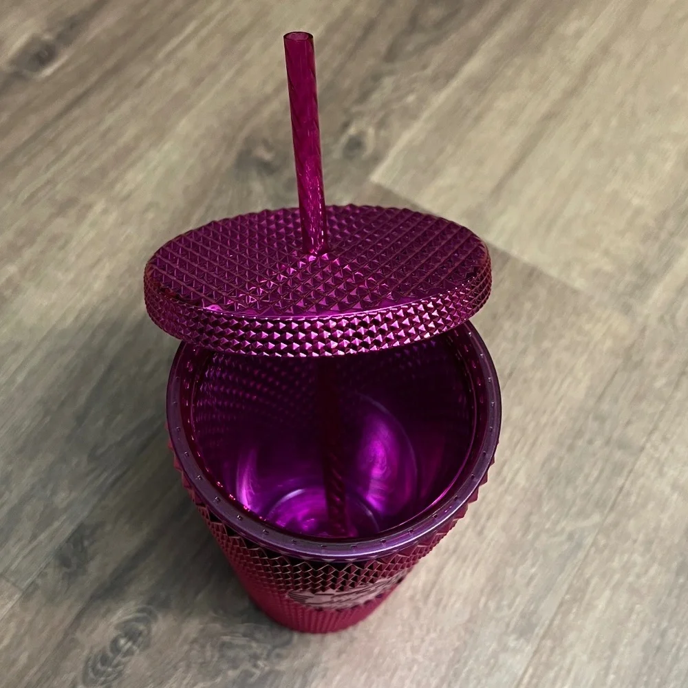 Starbucks Holiday Pink Metallic Studded Grande Tumbler Limited Edition